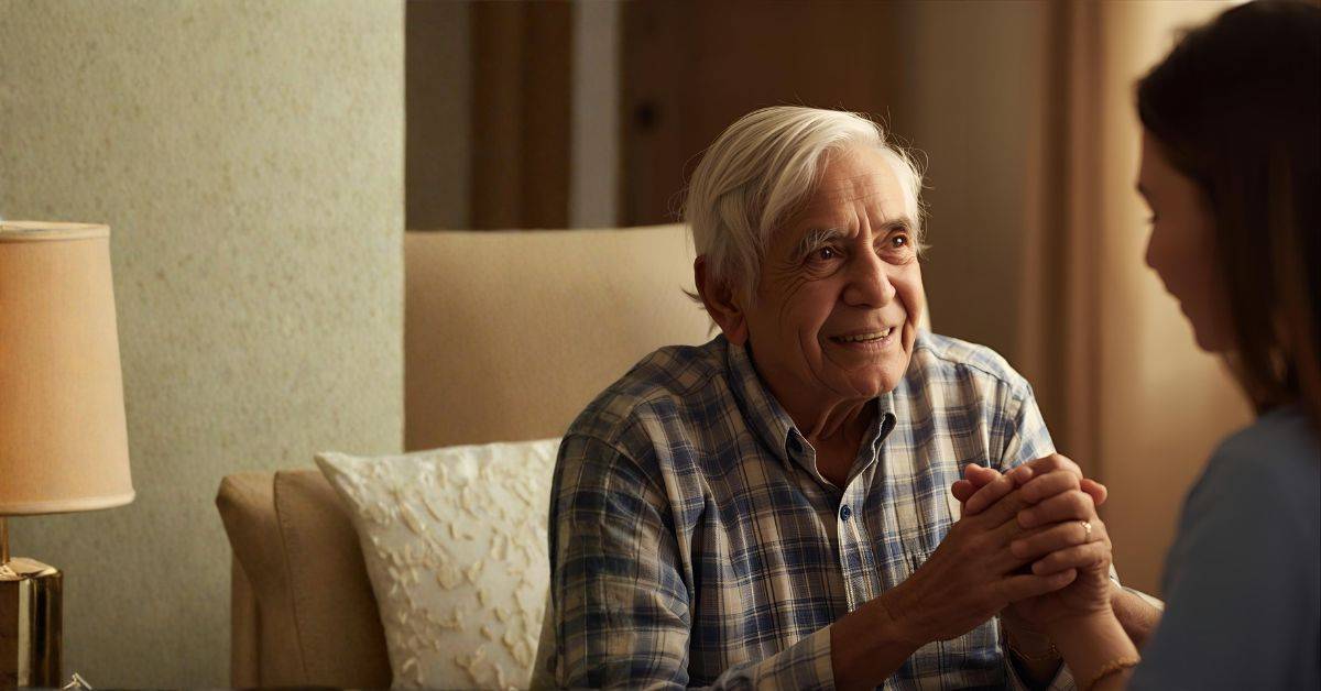 Compassionate Senior & Home Care in Chennai – Lucky Home Health Care Smiling elderly couple receiving home care from an Indian caregiver nurse in Chennai – Lucky Home Health Care