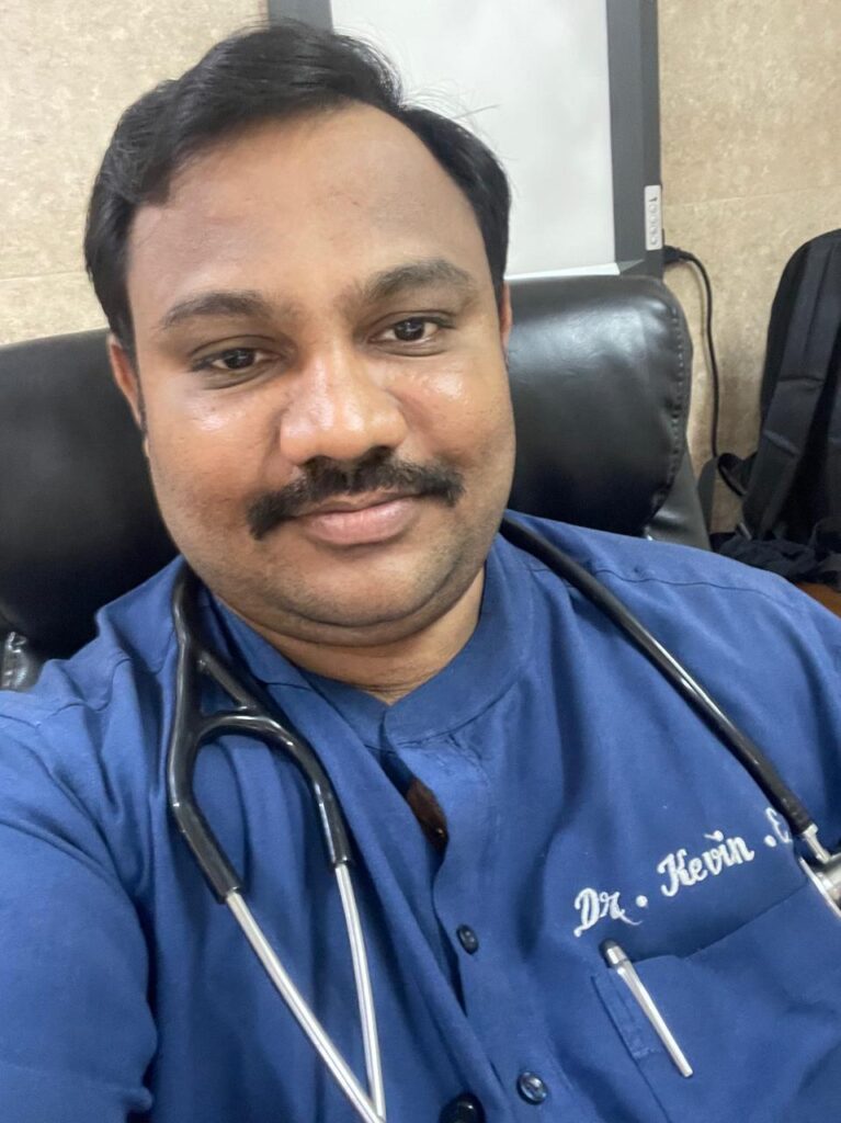 Dr. Kevin E, physician associated with Lucky Home Health Care, providing expert medical guidance and diabetic care support in Chennai.